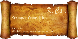 Kruppa Csendike névjegykártya